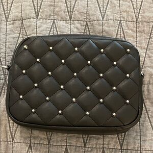 Rebecca Minkoff Black Quilted Crossbody Bag with Silver Studs